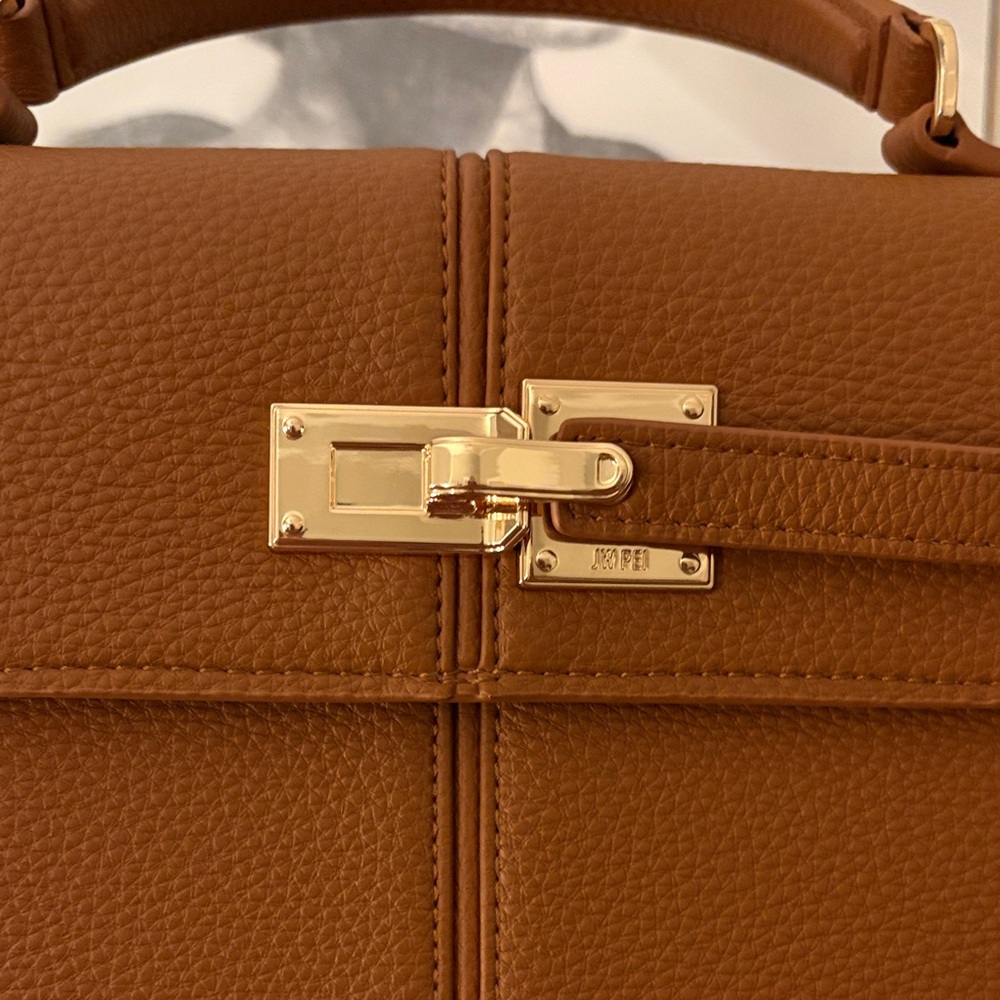 JW PEI Cognac Satchel Top-Handle Bag with Gold Hardware - Picture 2 of 8